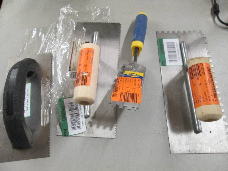 lot 92 image: 4 trowels 1 --14x14 qep sq 1 --1...