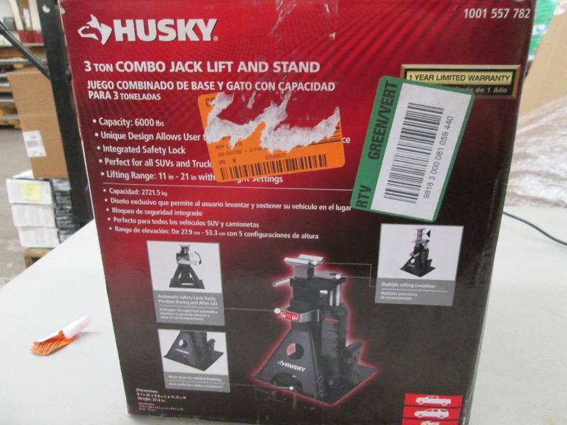 lot 100 image: husky 3 ton combo javk lift and sta...