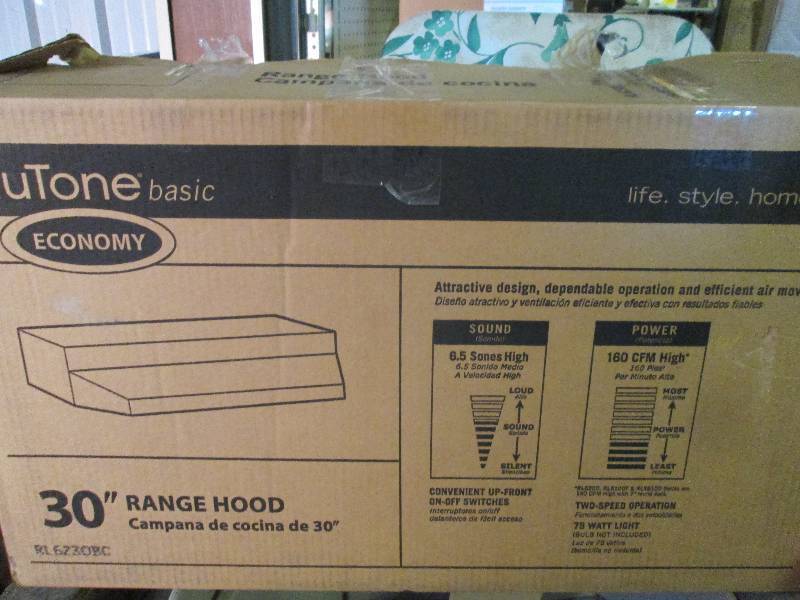 lot 503 image: Nutone 30 white on white range hoo...