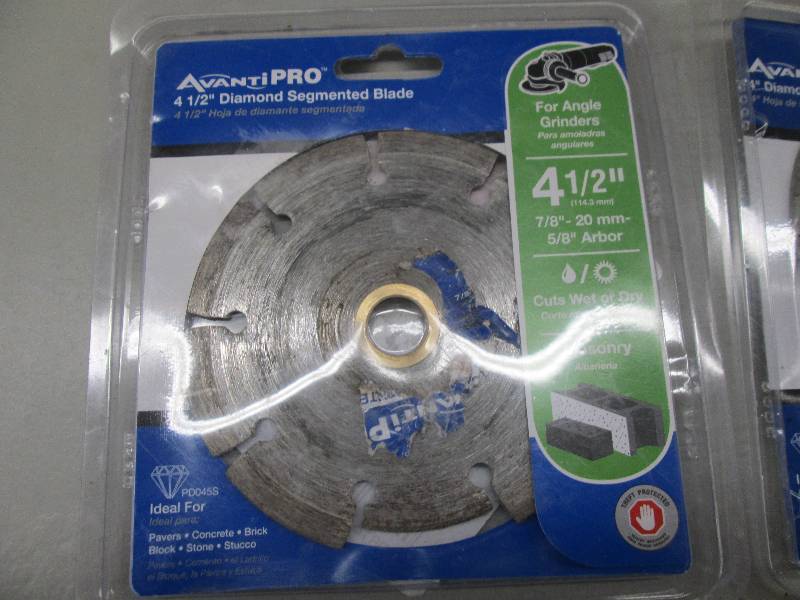 lot 144 image: 3  diamond 4-12  blades for angle...