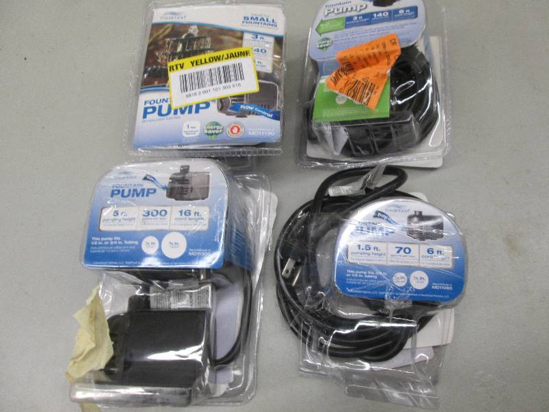 lot 190 image: 4 fountain pumps all open box ...