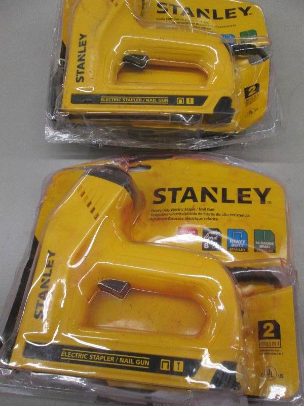 lot 209 image: 2 stanley electric staplers and nai...