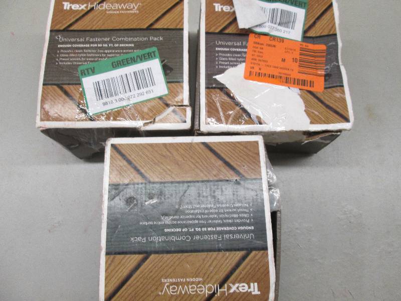 lot 216 image: 3 boxes of trex hideaway universal ...