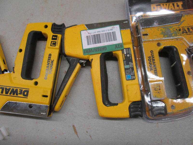 lot 236 image: 3 dewalt staplers all tested with o...