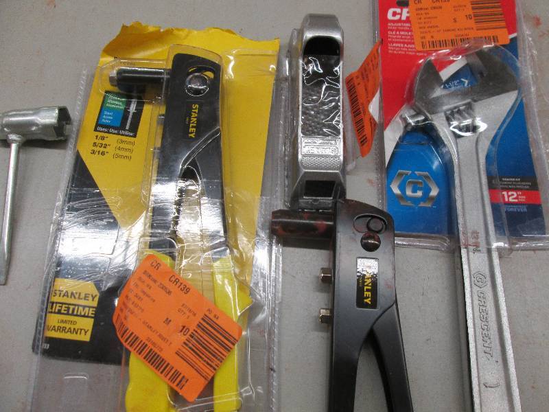 lot 250 image: 1 12 cresent wrench ,2 stanley riv...