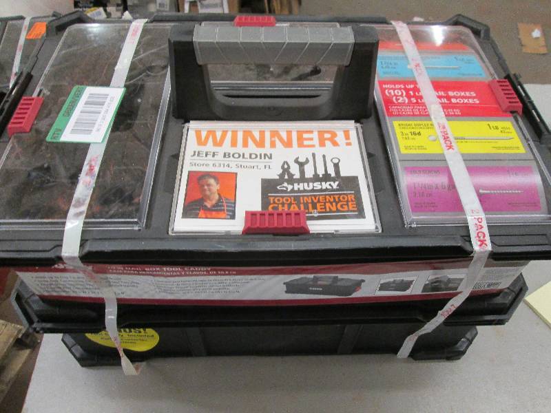 lot 297 image: Husky 12 bins multi bin box 1 latch...
