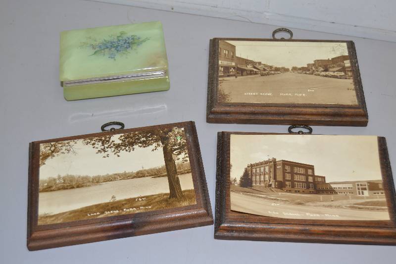 lot 37 image: Trinket box and pictures