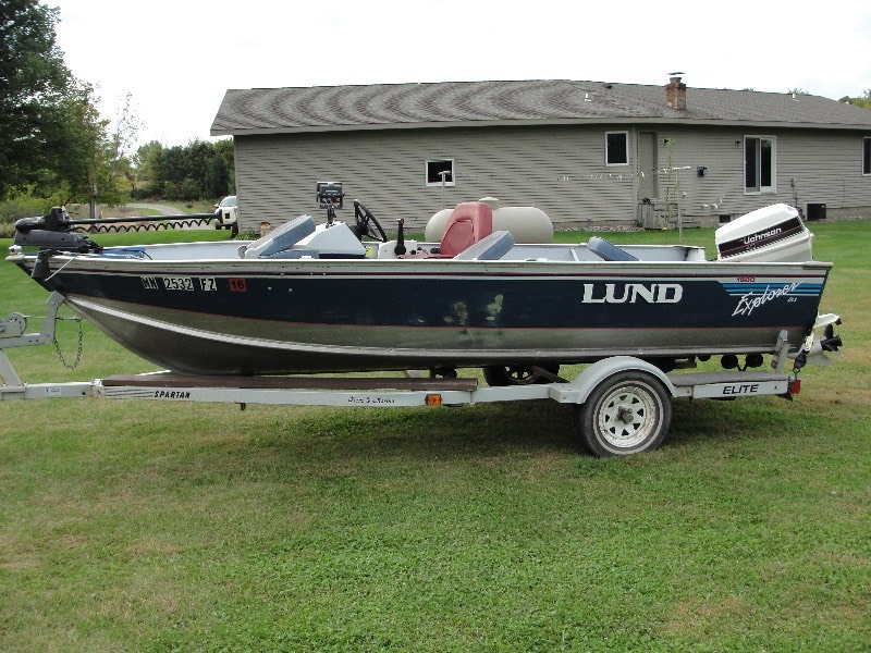 1992 Lund 1600 DLX Explorer Aluminum 16ft Motor Boat | wheels-n