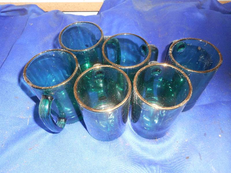 6 ANTIQUE GOLD RIMMED GLASSES