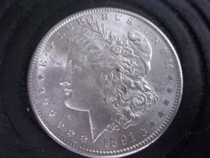 1891 S Morgan Silver Dollar AU-BU