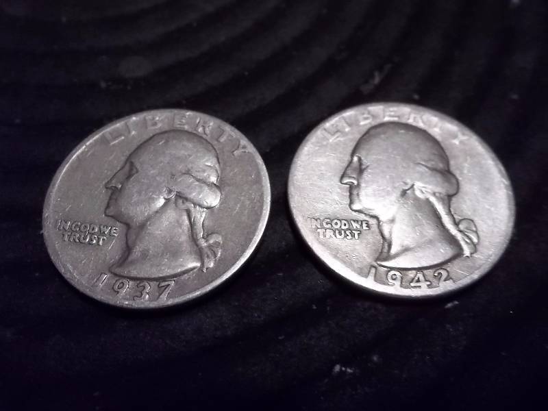 1937 D, 1942 Washington Quarters
