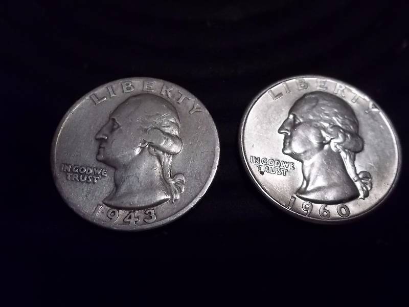 1943 D, 1960 Washington Quarters