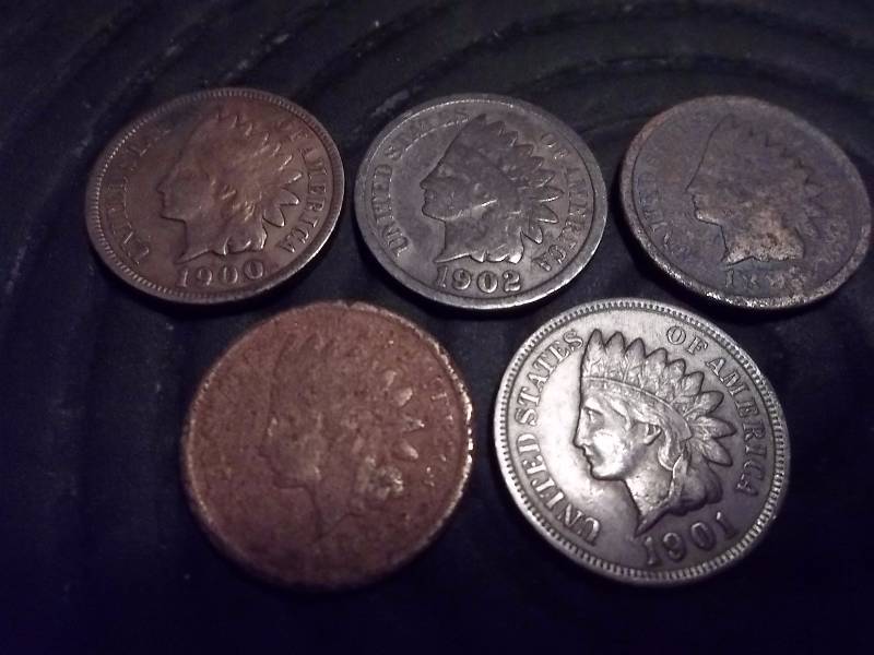 1886, 1899, 1900, 1901, 1902 Indian Head Cents