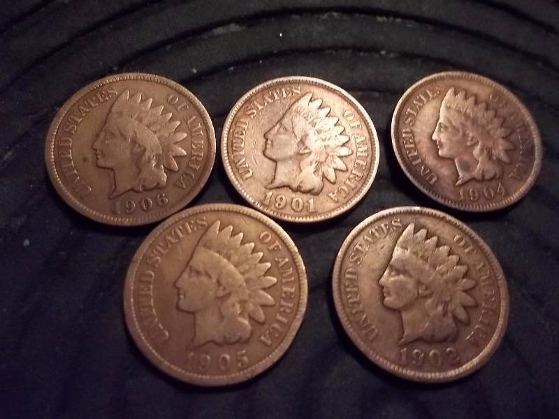 1901, 1902, 1904, 1905, 1906 Indian Head Cents