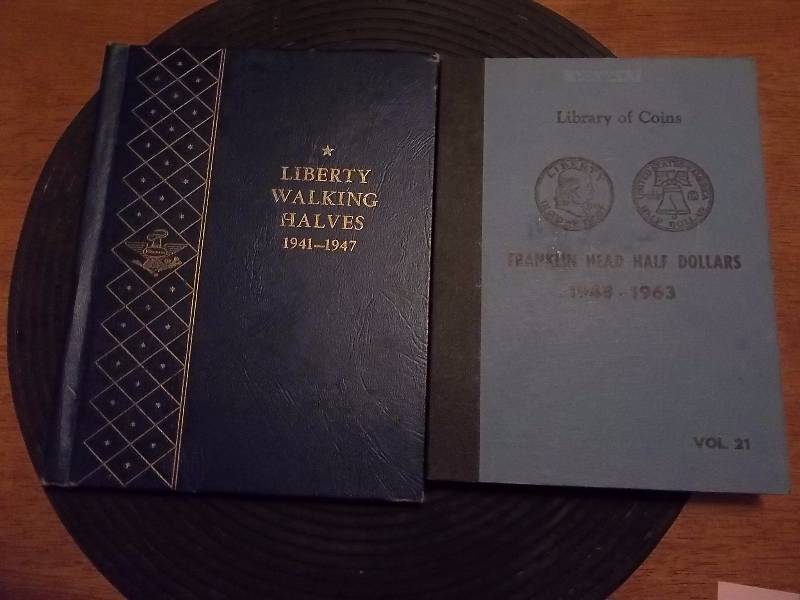 2-Coin Collection Books 1941-1947 Walking Liberty Half Dollars & 1948-1963 Franklin Half Dollars