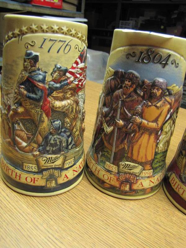 MGD & Miller High Life Steins