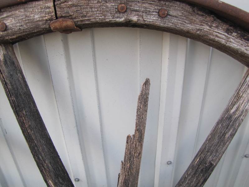 Very Large Wooden Wagon Wheel