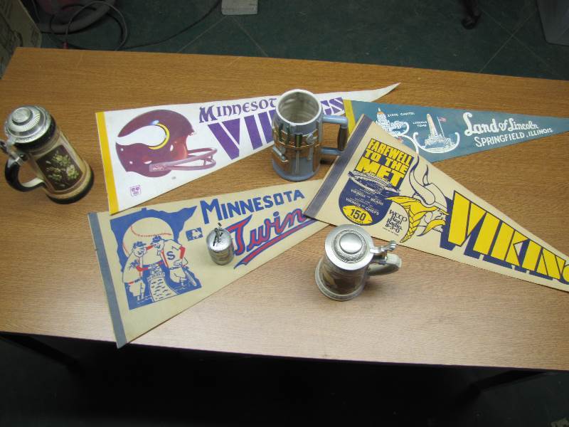 4 Sports Pendants - 3 Beer Steins - Bud Piggy Bank