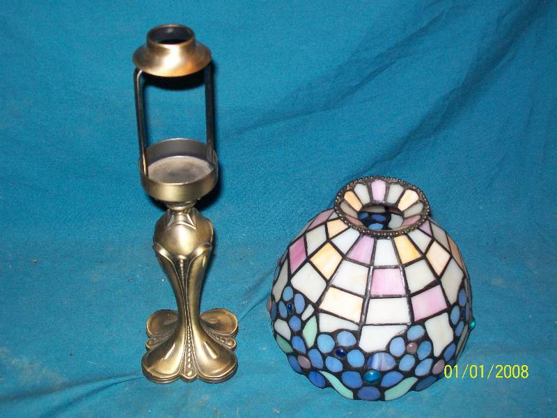 Partylite Tiffany Style Lamp Candle Holder & Votive Candle Holder