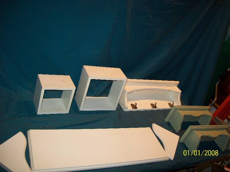 lot 38 image: Six Wood Shelves Assorted Sizes.