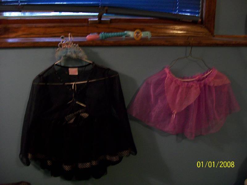 lot 64 image: Child Costumes & Assecories Swing Dancer Skirt & Wrap, Tutu, Tiara, Wand, Choker.