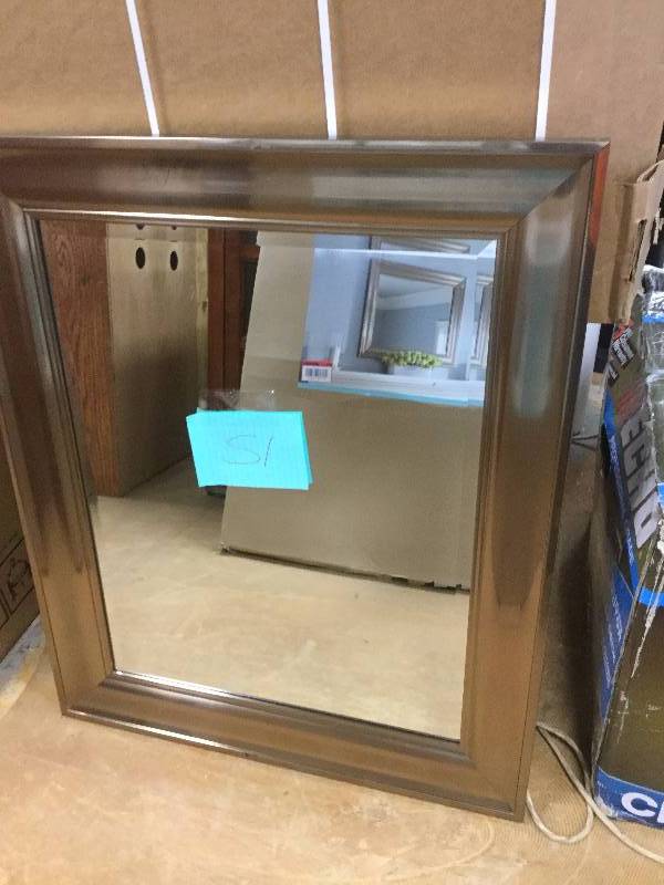 lot 51 image: Martha Living Geneva Wall Mirror 30 in x 36 in slight damage on top review pictures