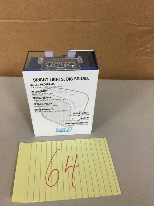lot 64 image: HMDX JAM Trance Mini Wireless Bluetooth Light Show Speaker