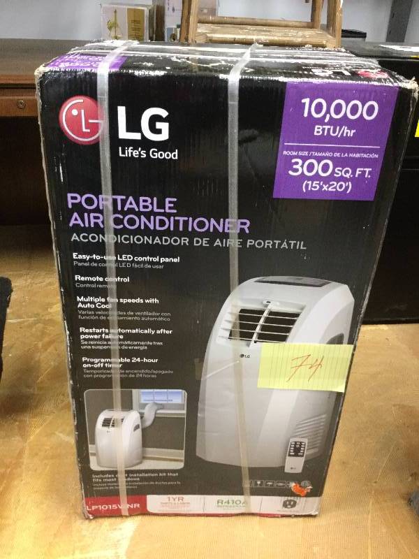 lot 74 image: LG 10,000 Portable Air Conditioner New Sealed Box