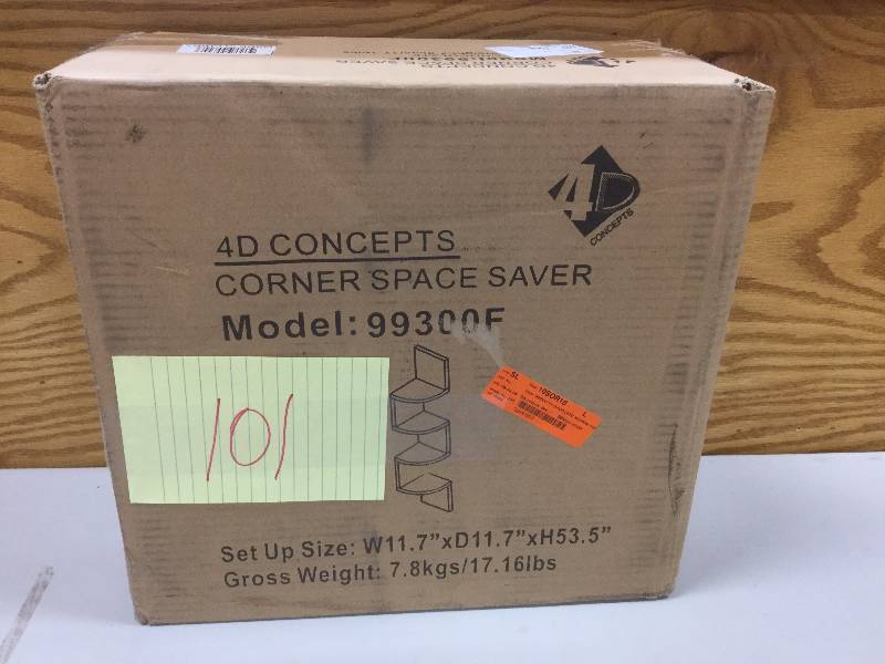 lot 101 image: 4D Concepts Chocolate Hanging Corner Bookcase Magnifie New in oroginal box stock and actual pictures used to display item