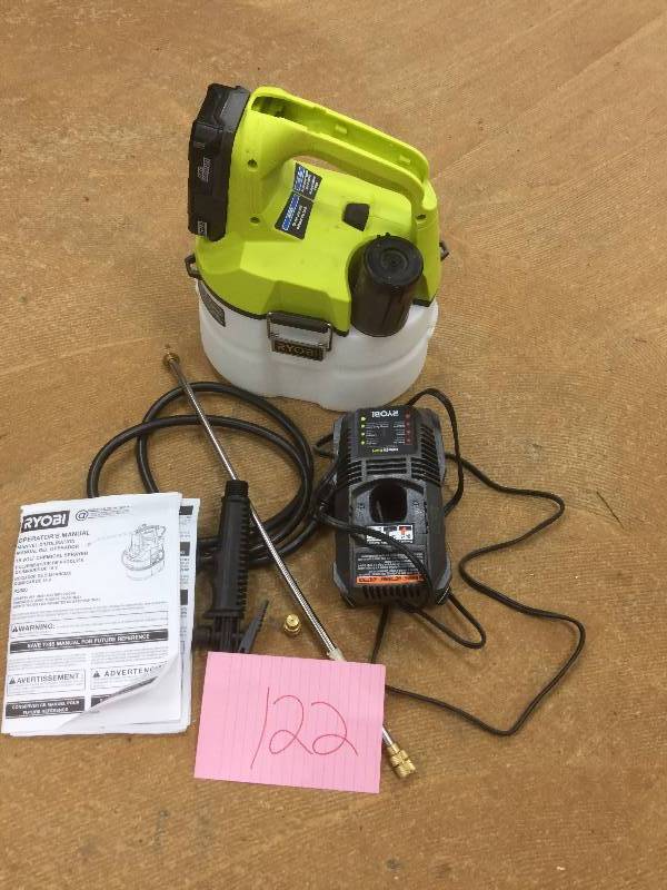 lot 122 image: Ryobi 18v Cordless Chemical Sprayer no pumping required