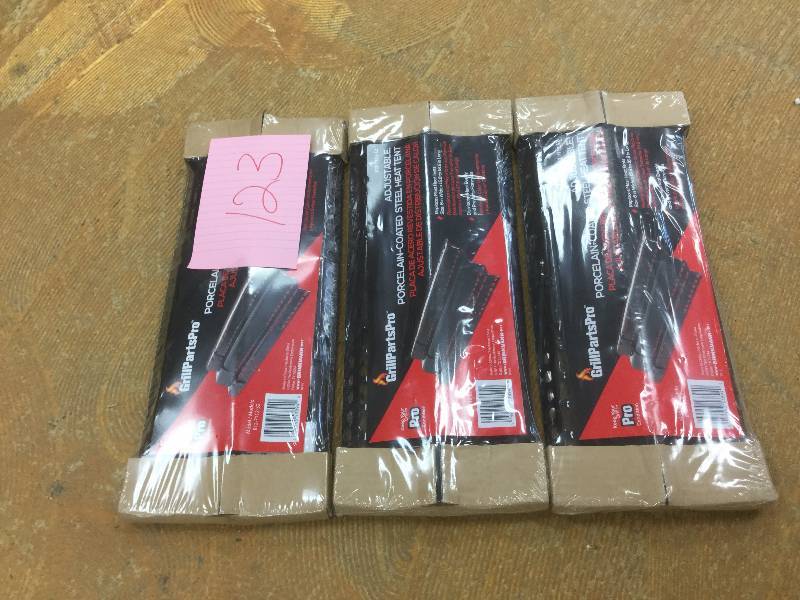 lot 123 image: Lot of 3 New Gerill Parts Porcelain Coated Steel Heat Tent