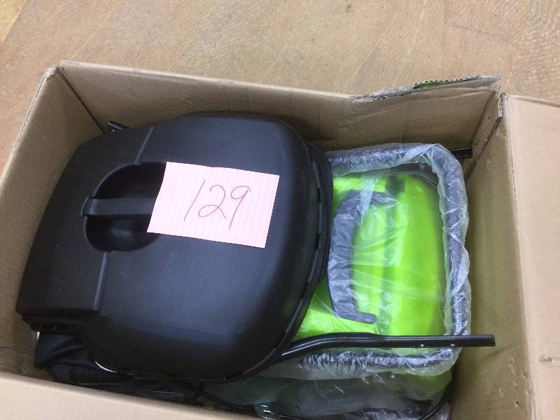 lot 129 image: Sun Joe MJ401E Mow Joe 14-Inch 12 Amp Electric Lawn Mower With Grass Bag