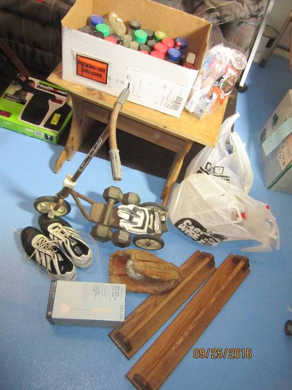 lot 93 image: Vintage scooter, sports equipment, ...