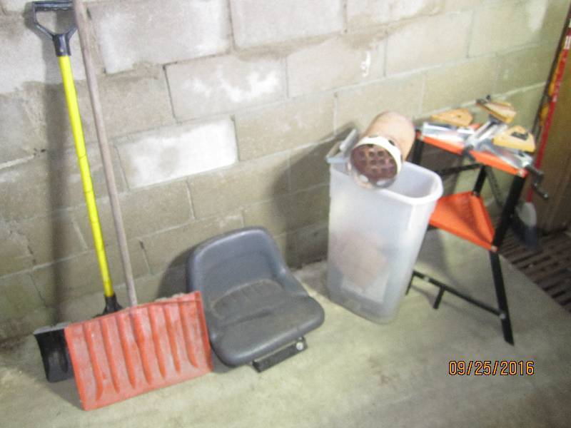 lot 106 image: Shovels, seat, charcoal starter and...