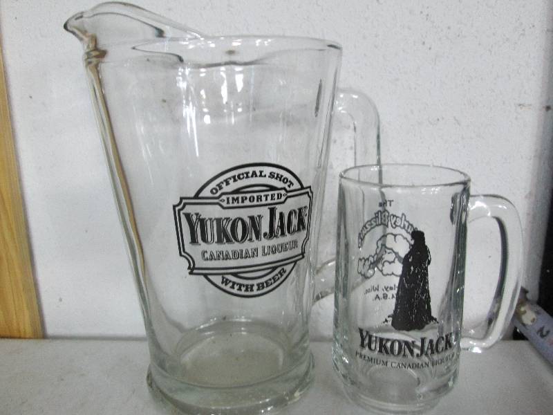 lot 12 image: Yukon Jack Glass Pitcher & Mug
