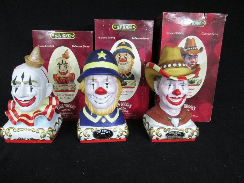 lot 57 image: Ezra Brooks Clown Decanters