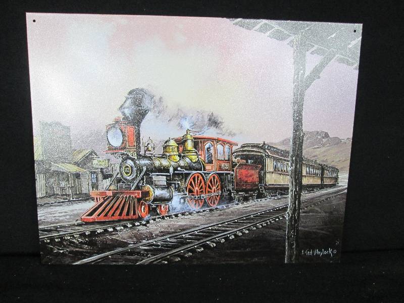 lot 76 image: Collectable Tin Sign Ted Blaylock Train