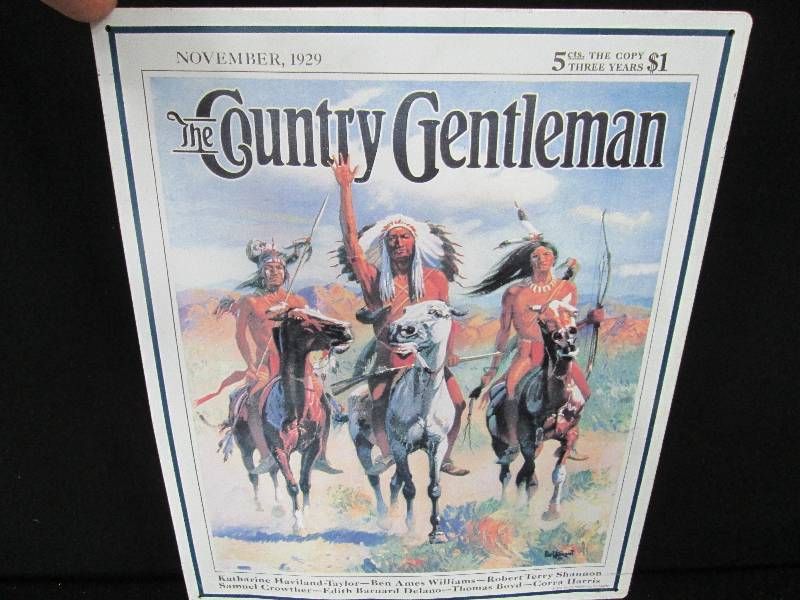 lot 84 image: Collectable Tin Sign The Country Gentleman Magazine