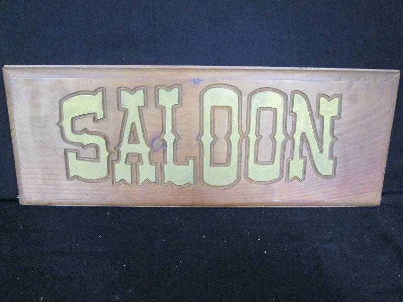 lot 88 image: Wood Saloon Sign