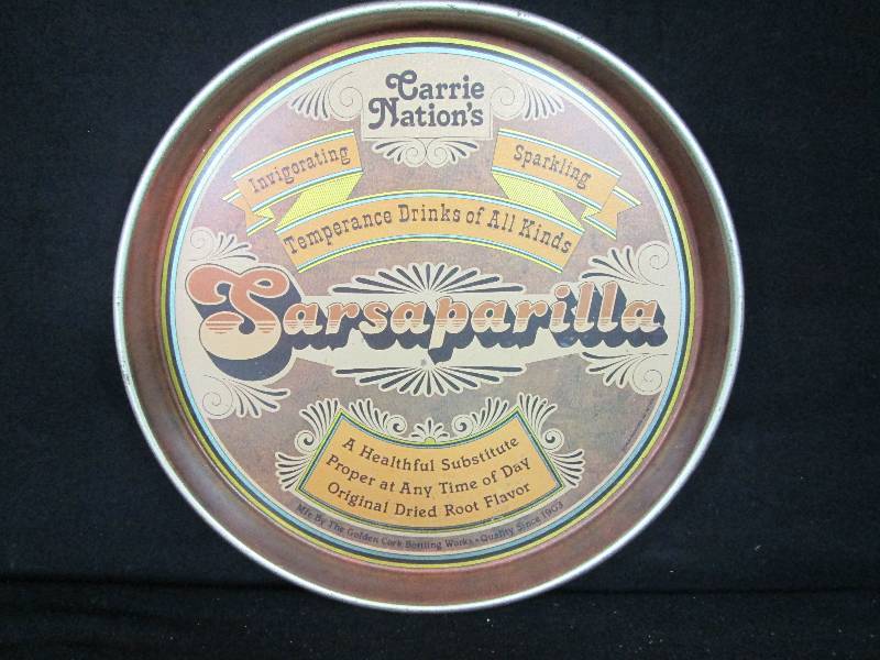 lot 91 image: Carrie Nations Sarsaparilla Tin Tray