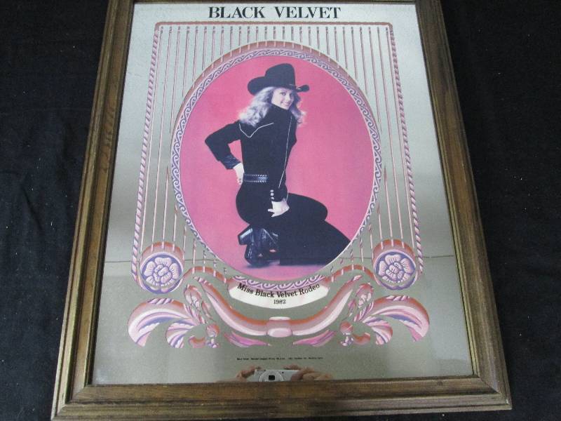 lot 100 image: Black Velvet if You Please Bar Mirror