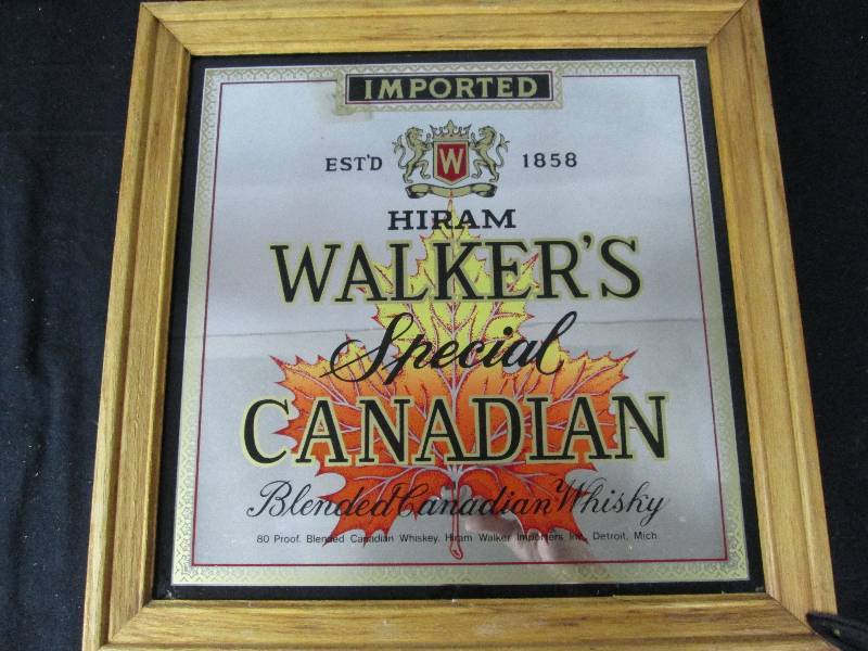 lot 101 image: Walkers Special Canadian Whiskey Bar Mirror