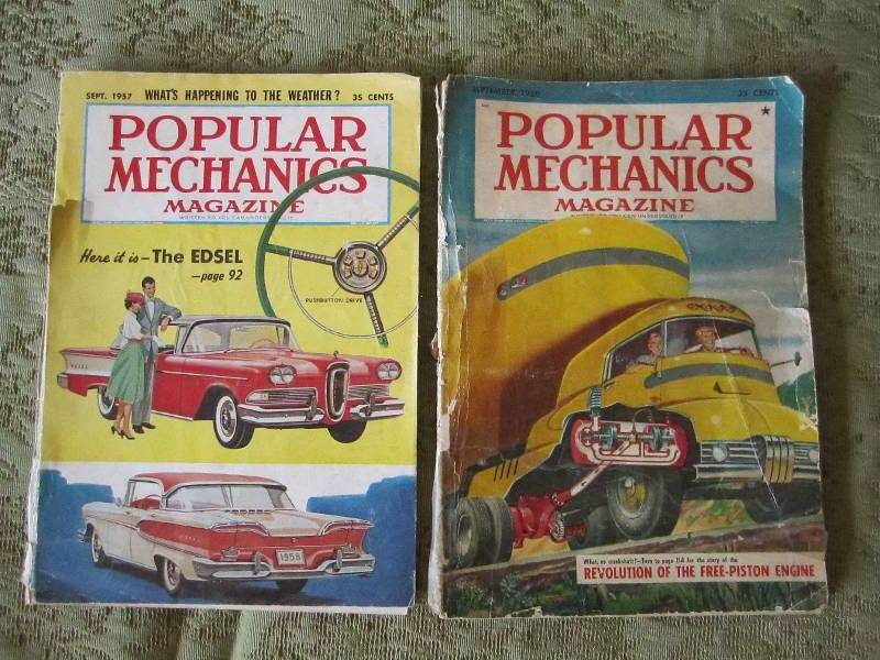 lot 11 image: 1950 and 1957 Popular Mechanics mag...