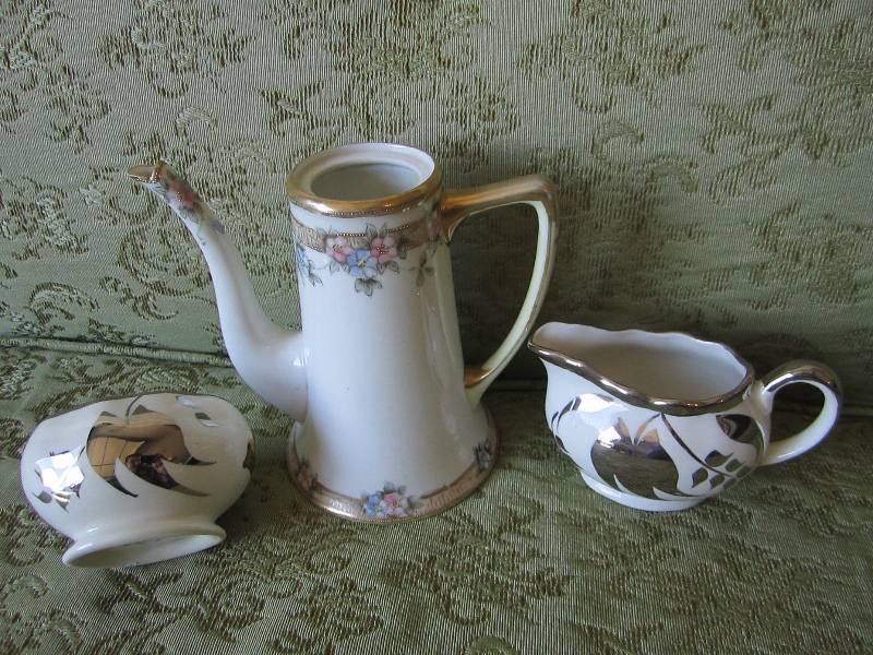 lot 18 image: Hand Painted Nippon Pitcher Landcas...