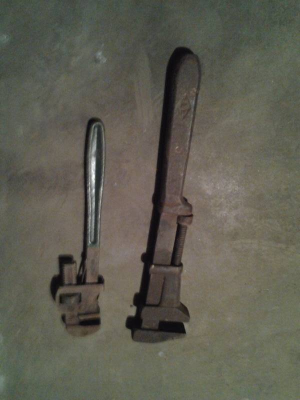 lot 36 image: 18 Inch Pipe Wrench, Other Old Ford Wrench