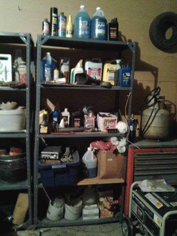 lot 43 image: Metal Shelf Unit With Contents Of Automotive Related Contents