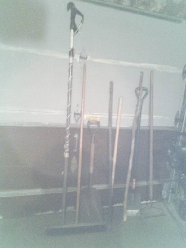 lot 62 image: Pole Pruner, Rake, Chisel, Shop Broom, Shovel, More