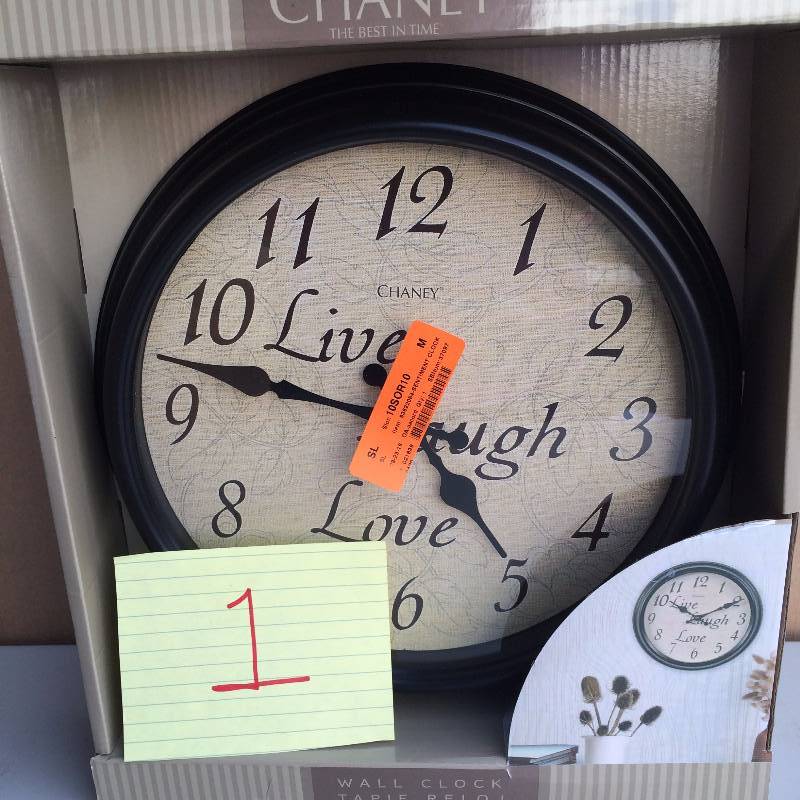 lot 1 image: Sentiment Clock Live Love and Laugh