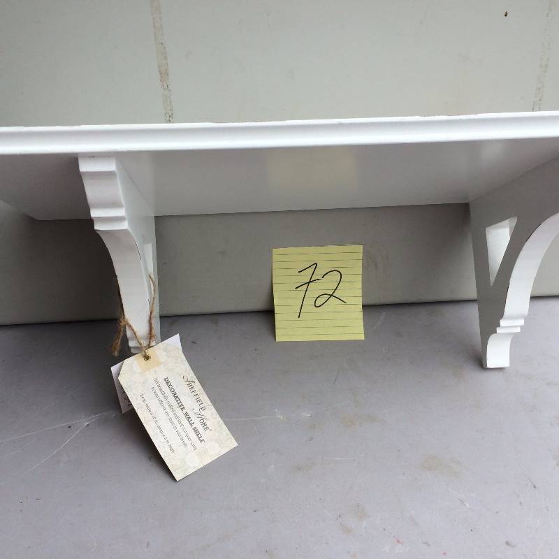 lot 72 image: White Wood decorative shelf