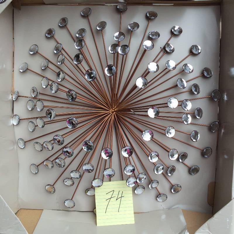 lot 74 image: Jeweled Sunburst Wall Art one mirror missing